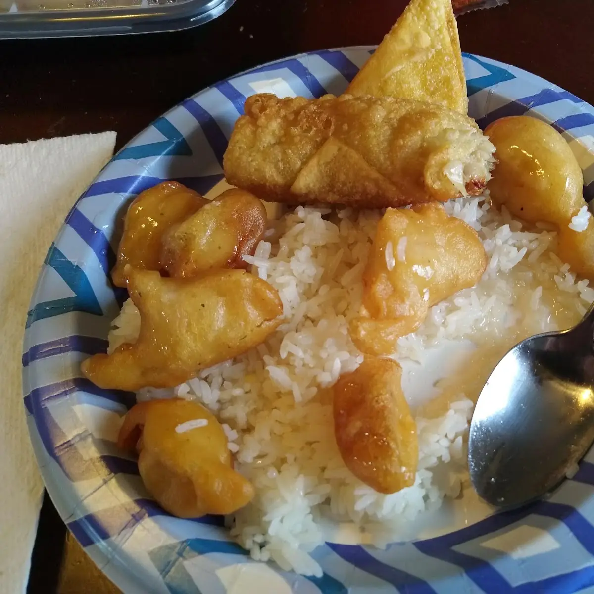 Honey Chicken Egg Roll White Rice