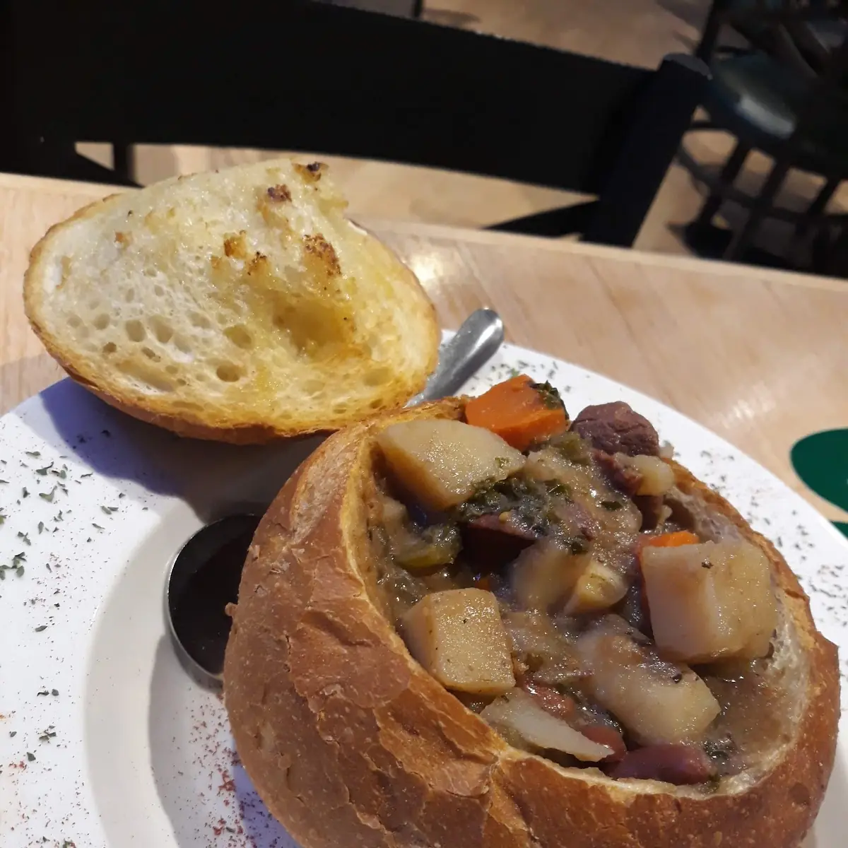 Beef Stew in a Bread Bowl