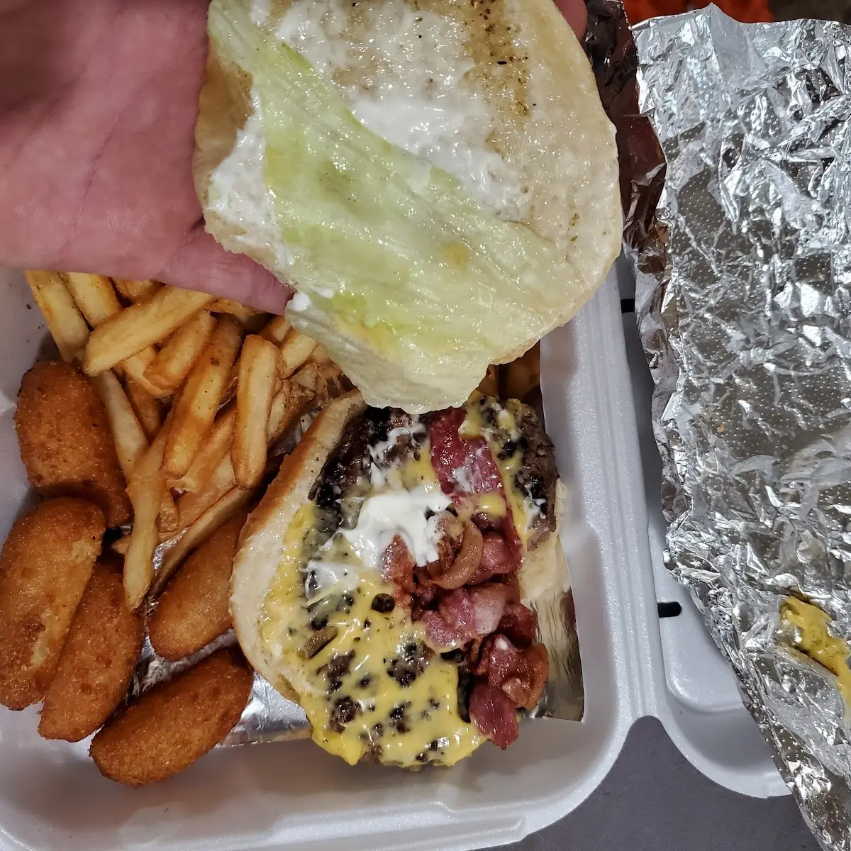 Poorly Made Bacon Cheeseburger
