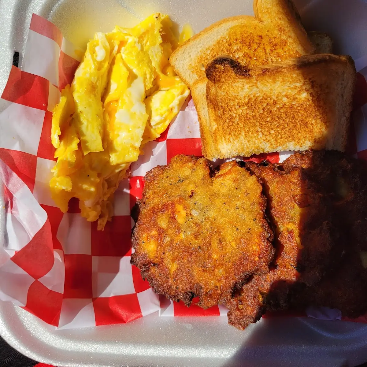Salmon Patties and Scrambled Eggs