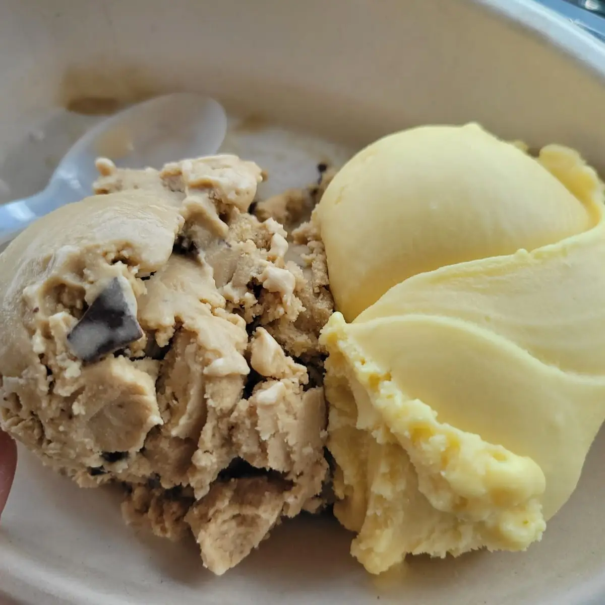 Cafe Con Leche Ice Cream with Vegan Passion Fruit