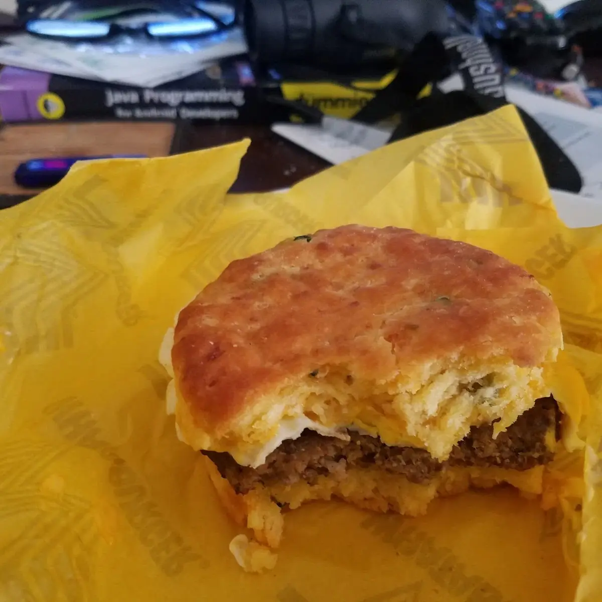 Sausage and Egg Biscuit Sandwich