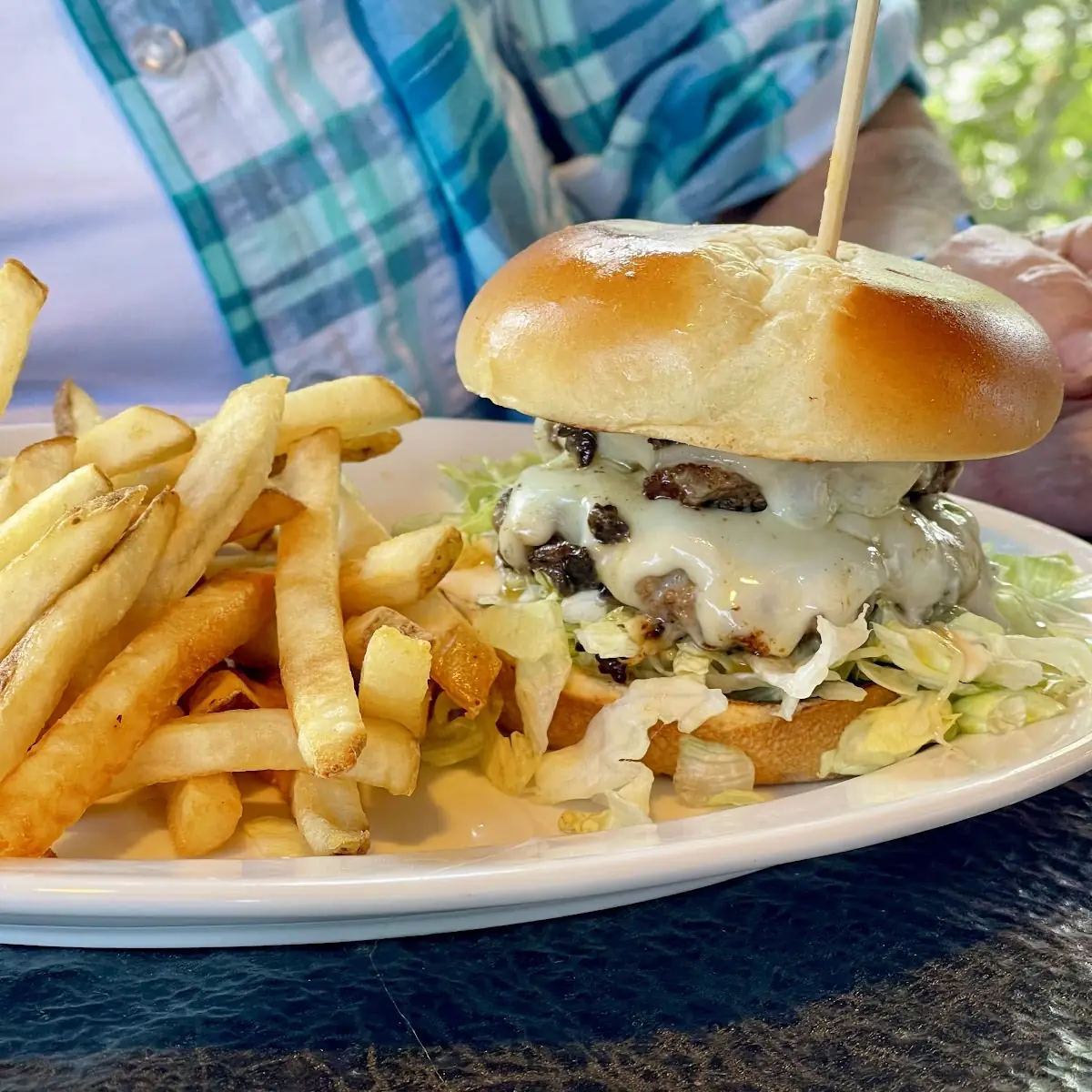 Mushroom Swiss Smashed Burger