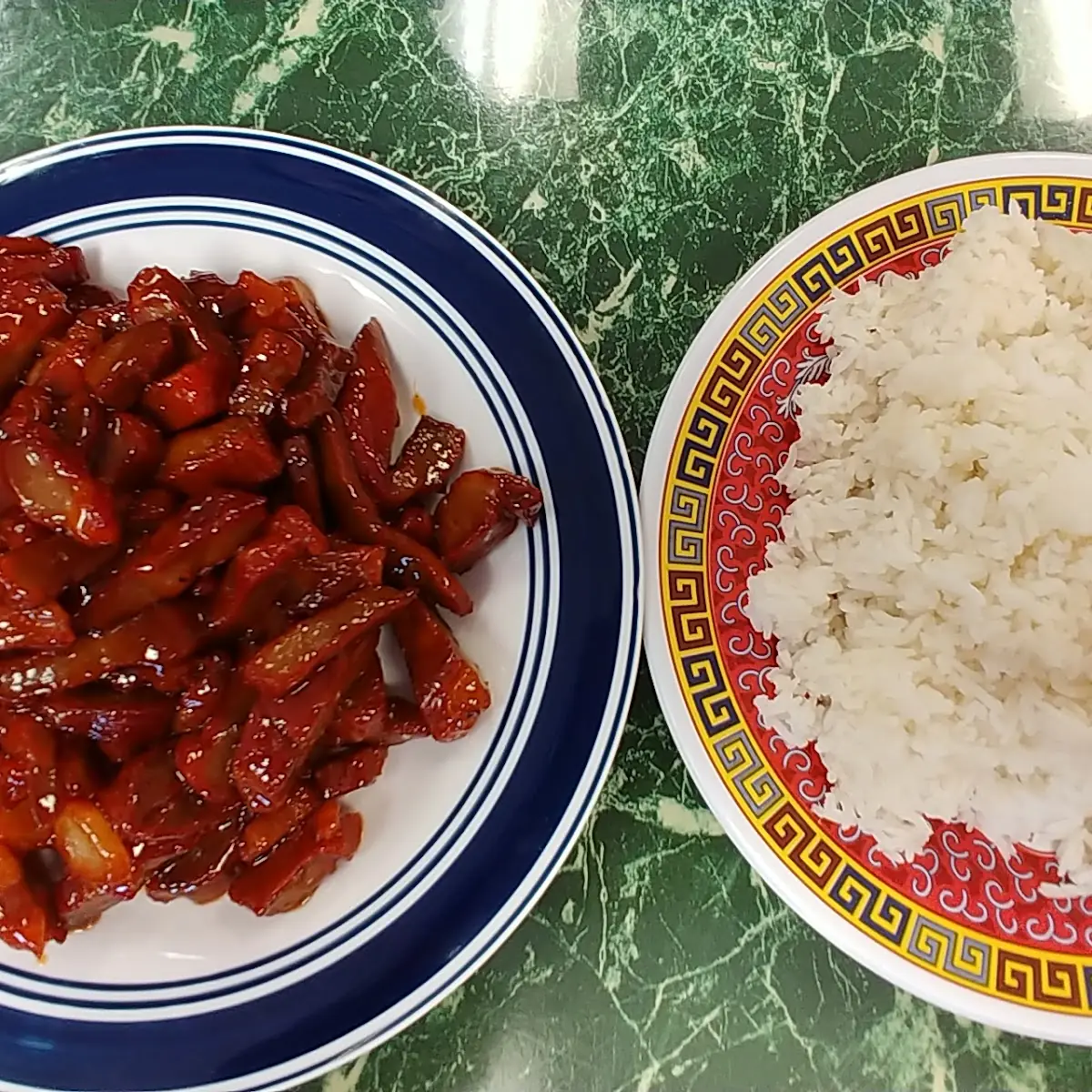 Barbecue Ribs & White Rice
