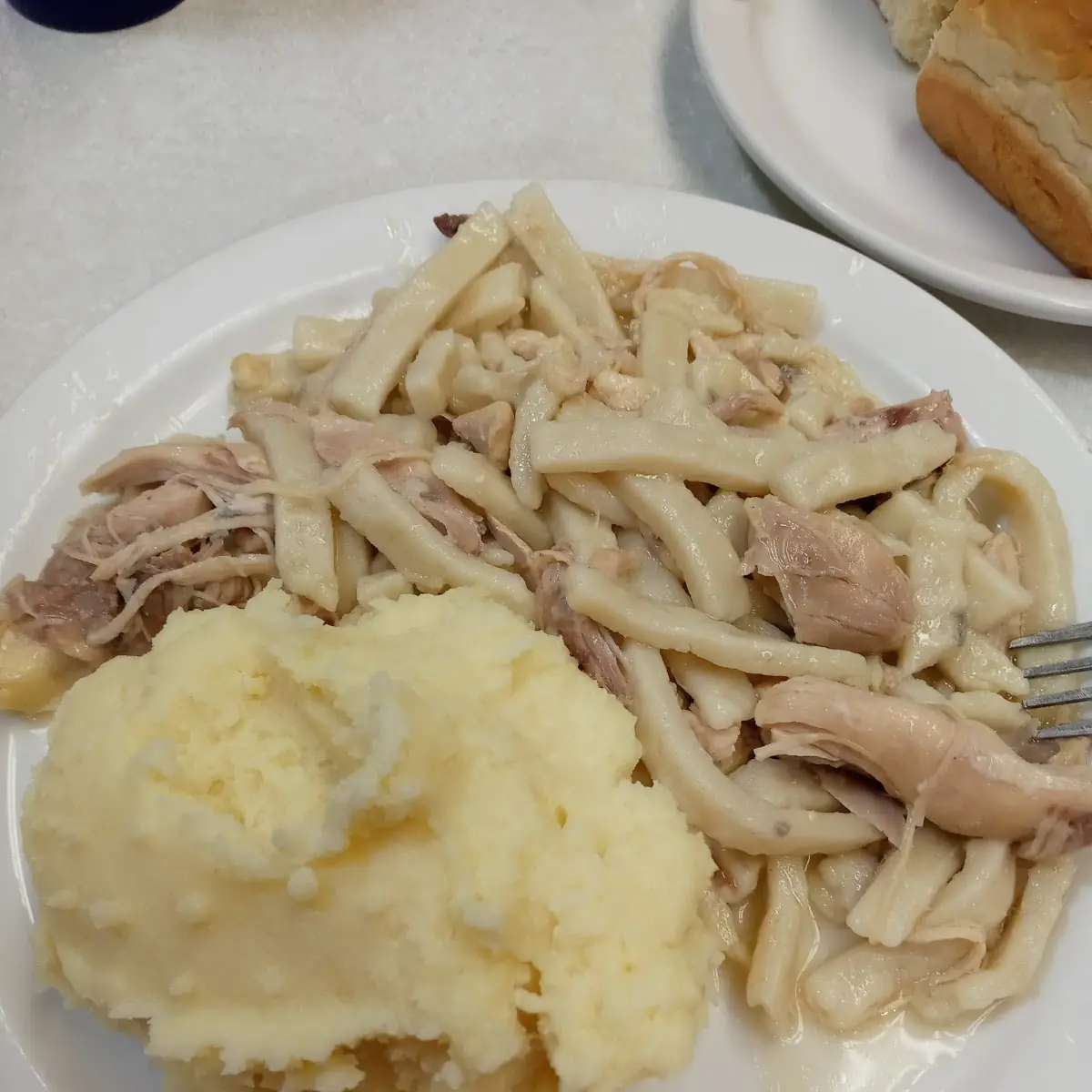 Chicken Noodle with Mashed Potatoes