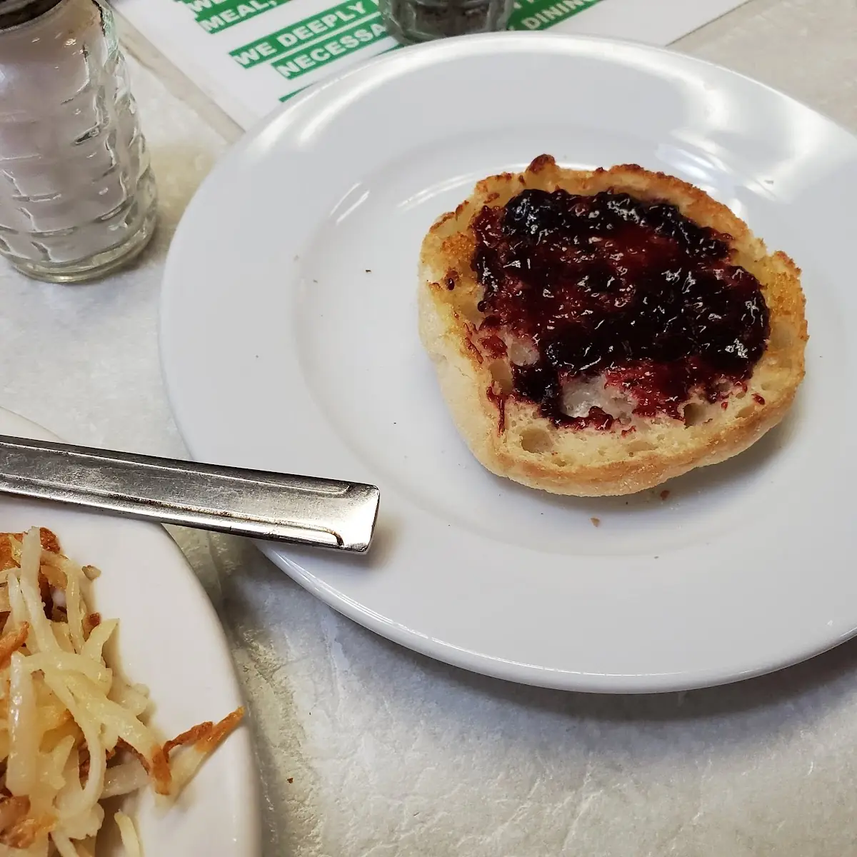 English Muffin with Blackberry Jelly