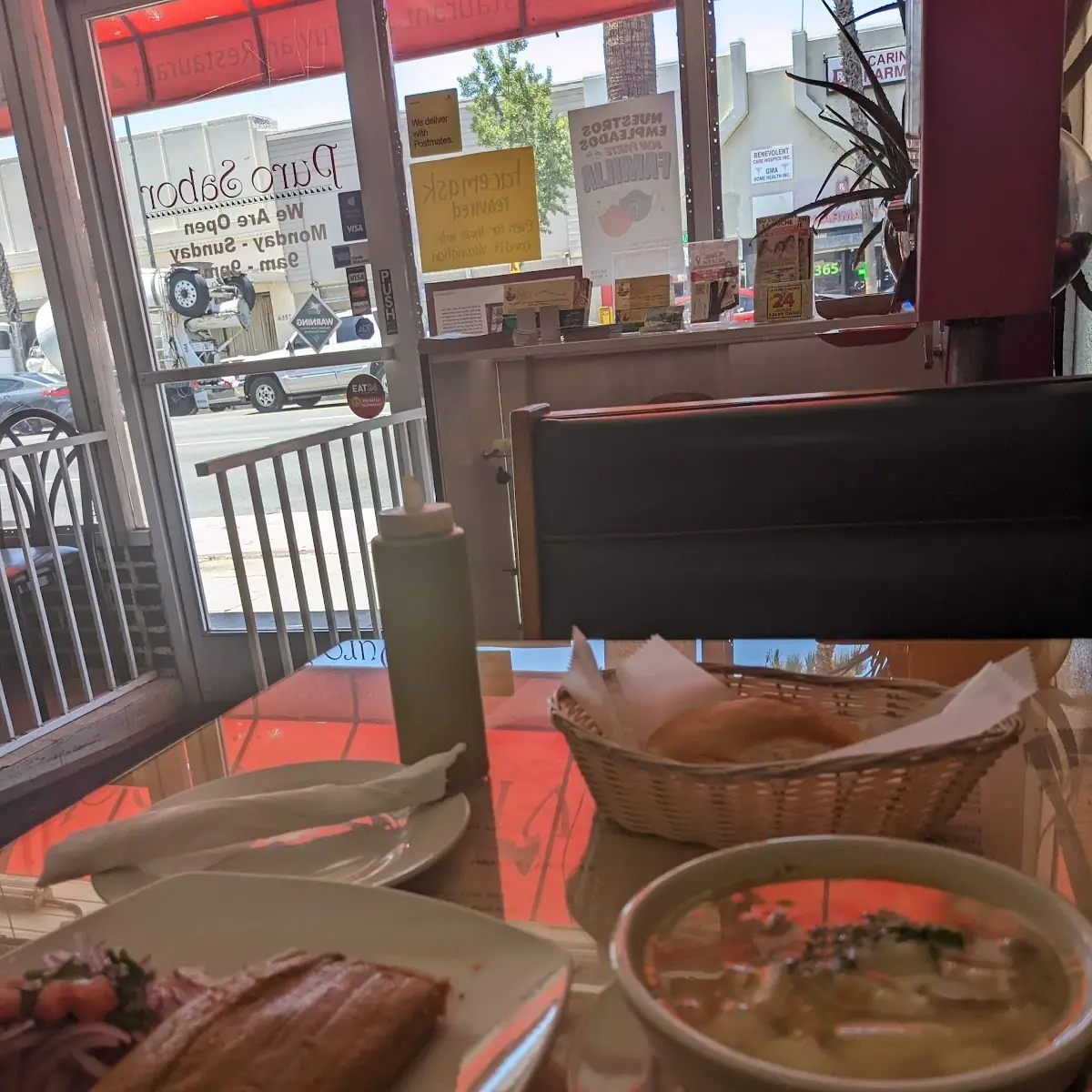 Chicken Soup and Peruvian Chicken Tamale with Bread