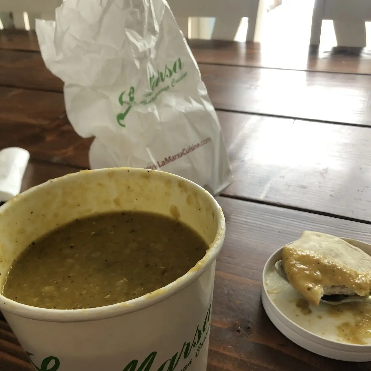 Crushed Lentil Soup and Fresh Bread