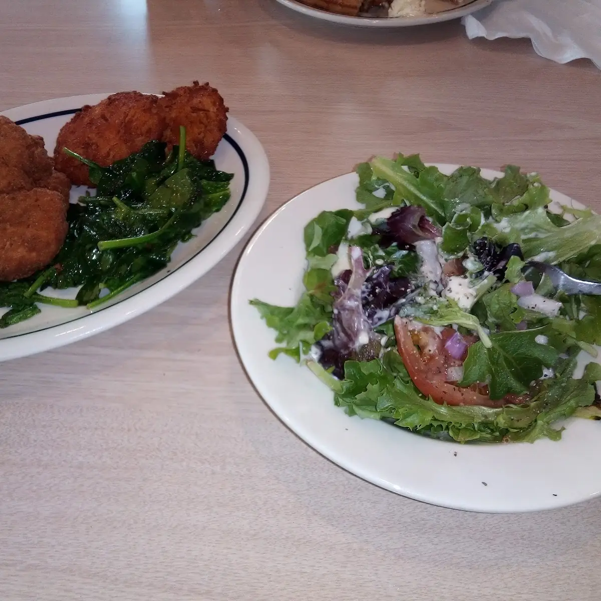 Fried Chicken Breast with Spinach