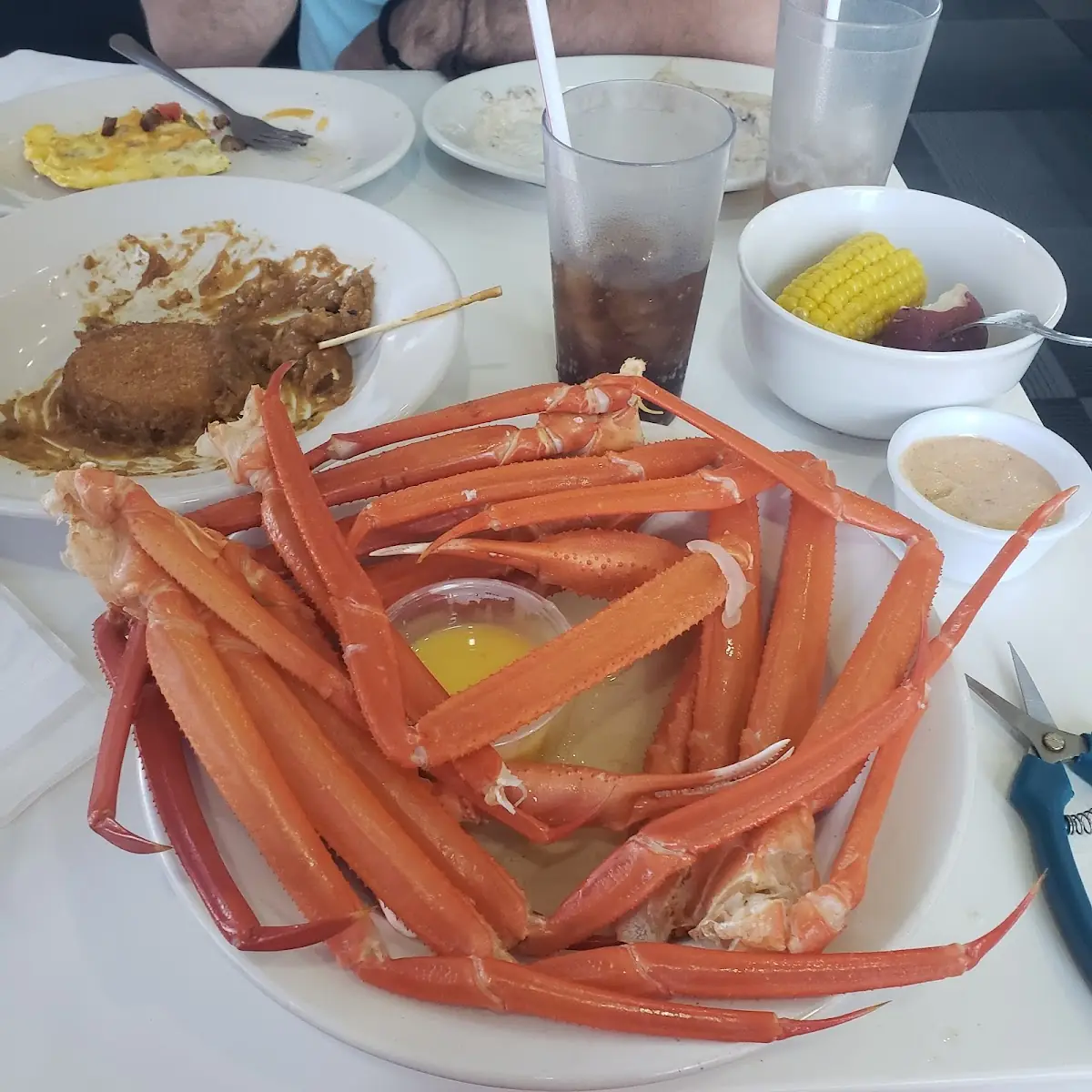 Crab Legs and Crab Cakes