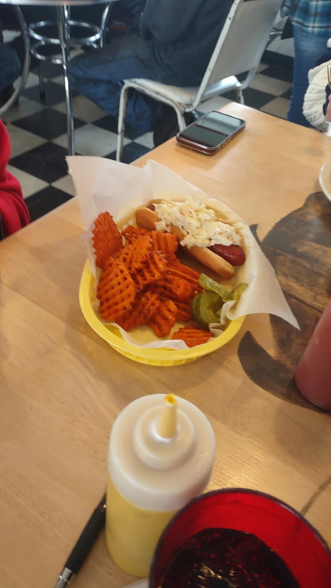 Hot Dog and Waffle Fries