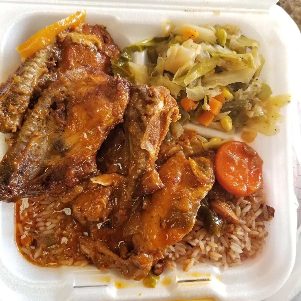 Brown Stew Chicken with Rice