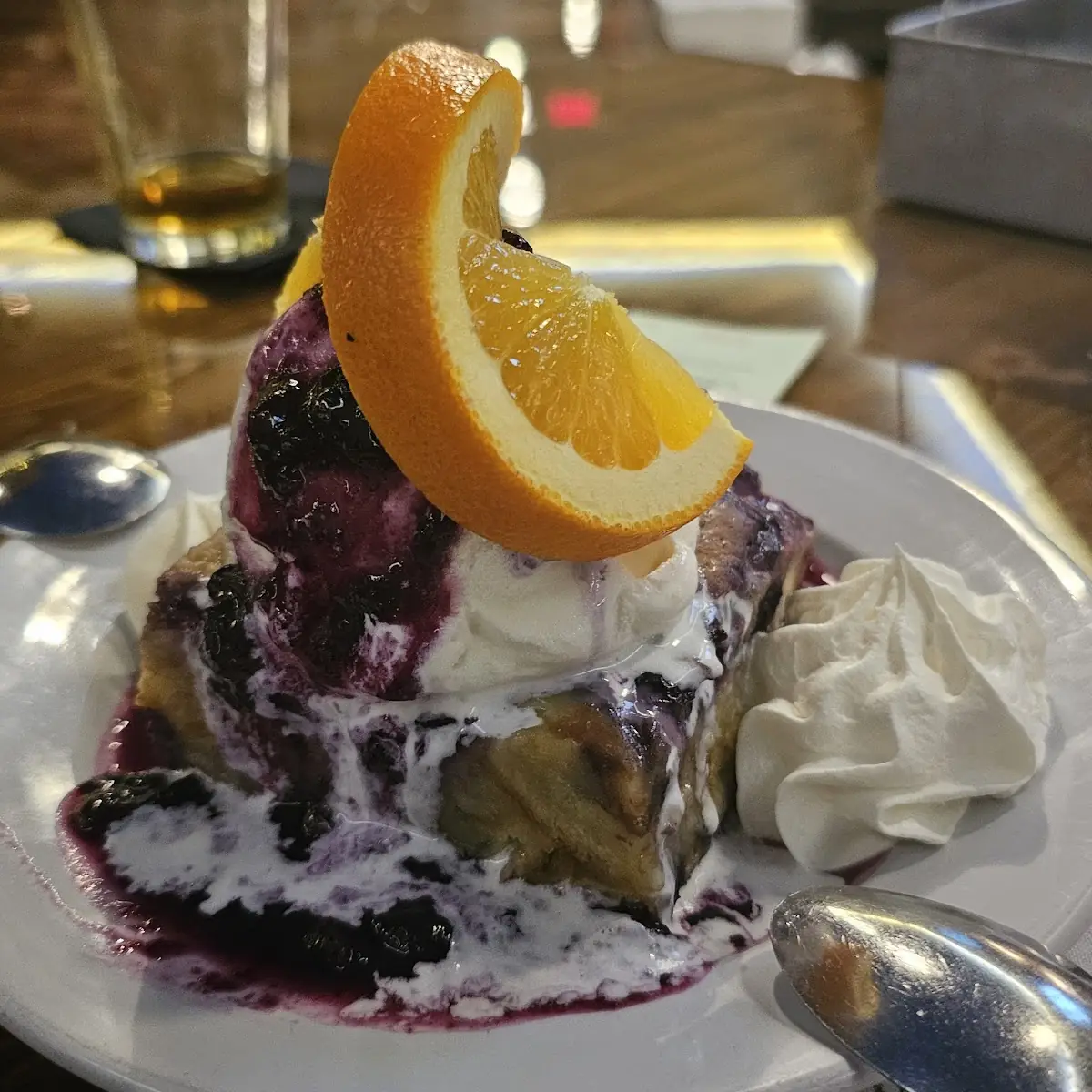White Chocolate Blueberry Bread Pudding