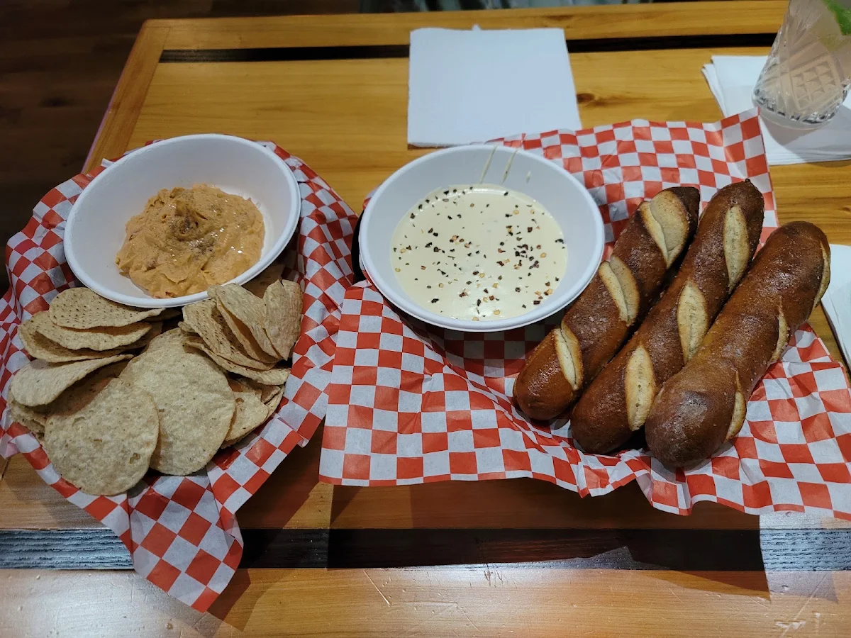 Chips & Hummus Bread Sticks with Cheese