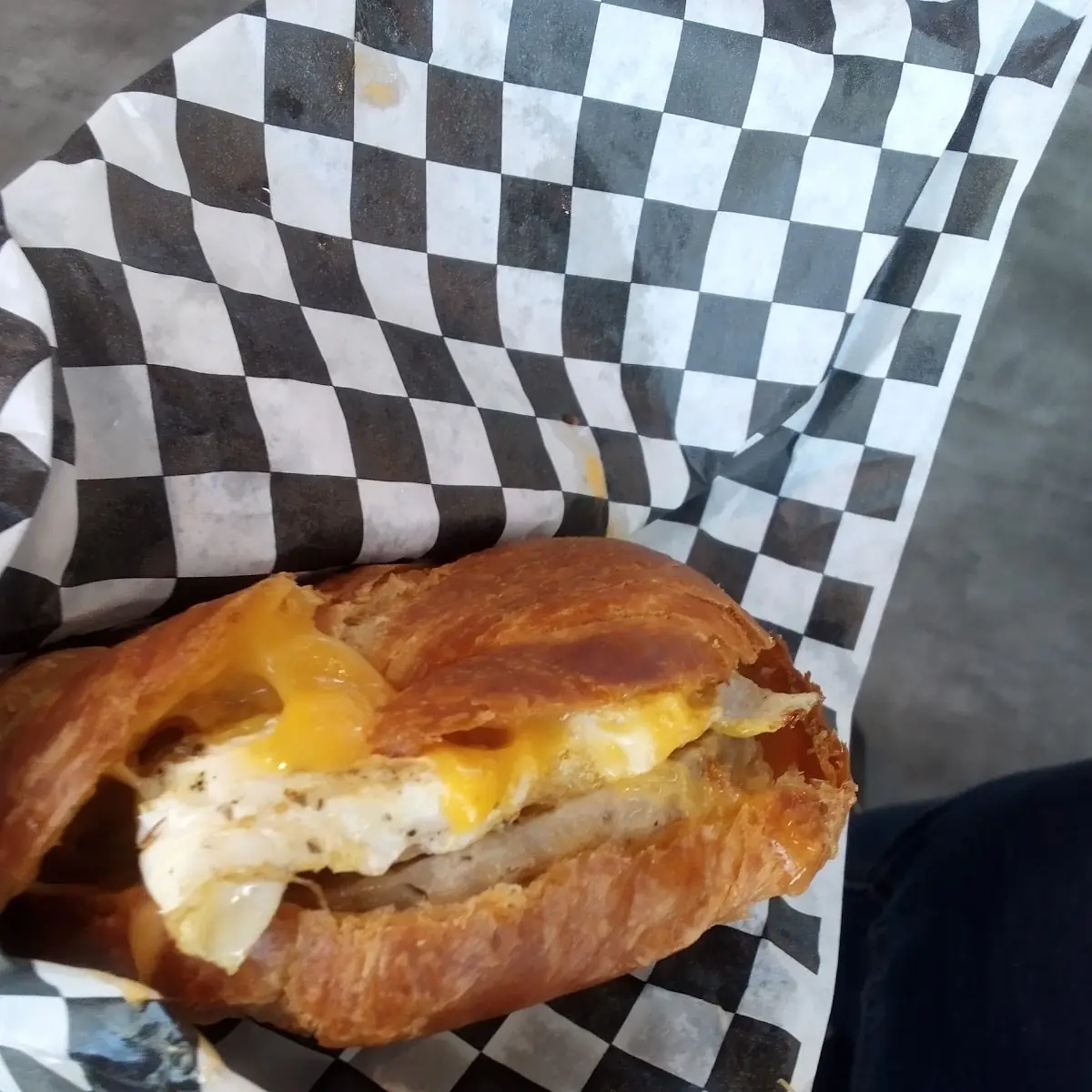Sausage Egg & Cheddar Croissant