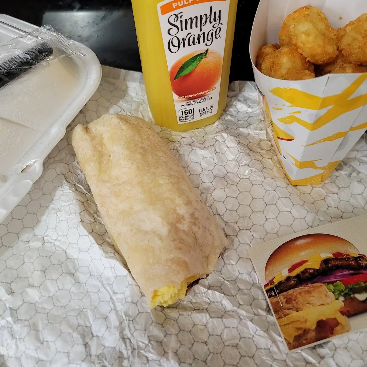 Bacon Egg and Cheese Burrito Combo
