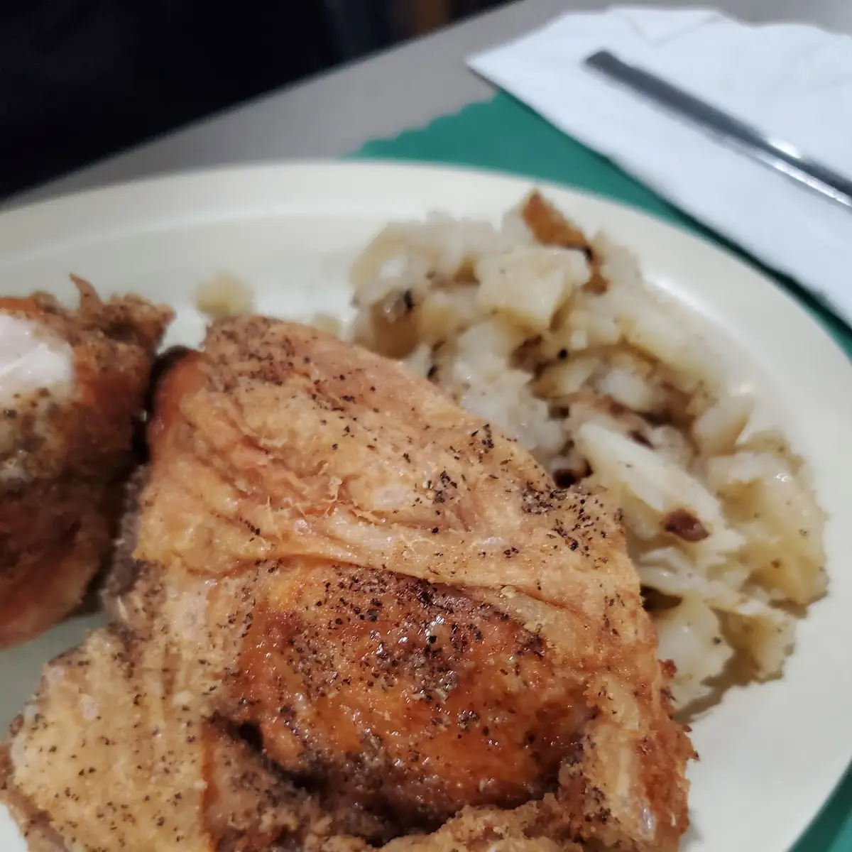 ¼ White Breast & Wing with Side & Salad