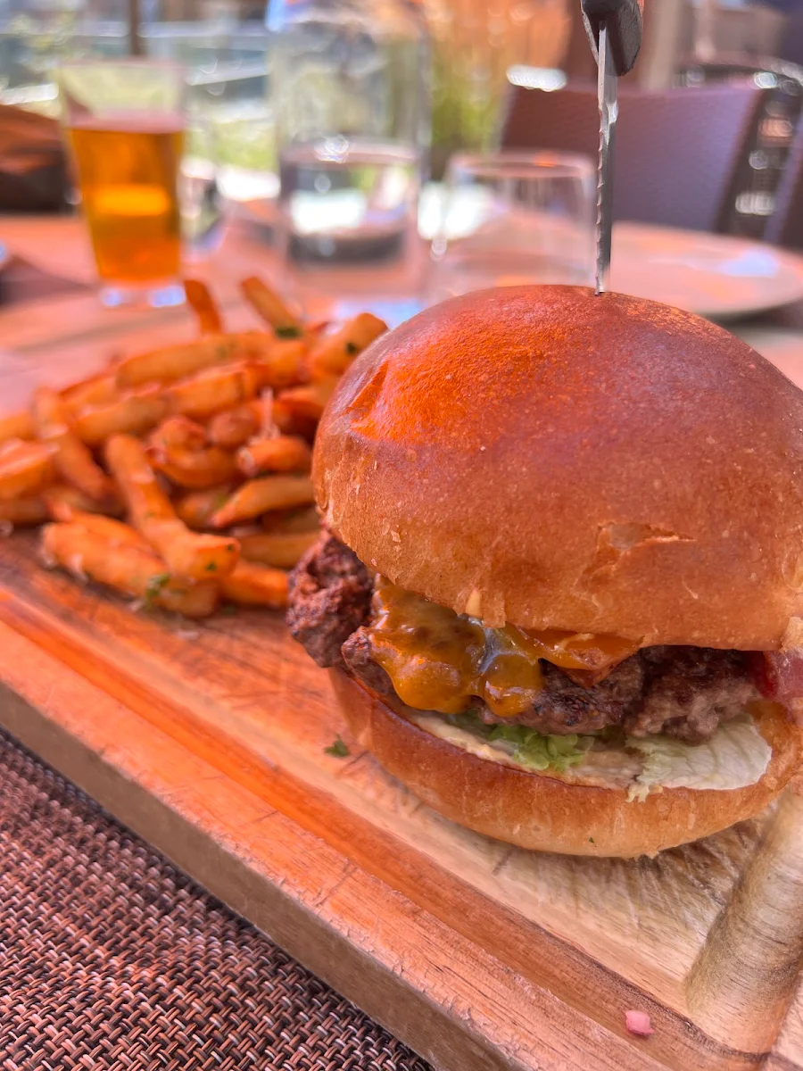 Burger with Parmesan Fries, The Landing Kitchen + Bar