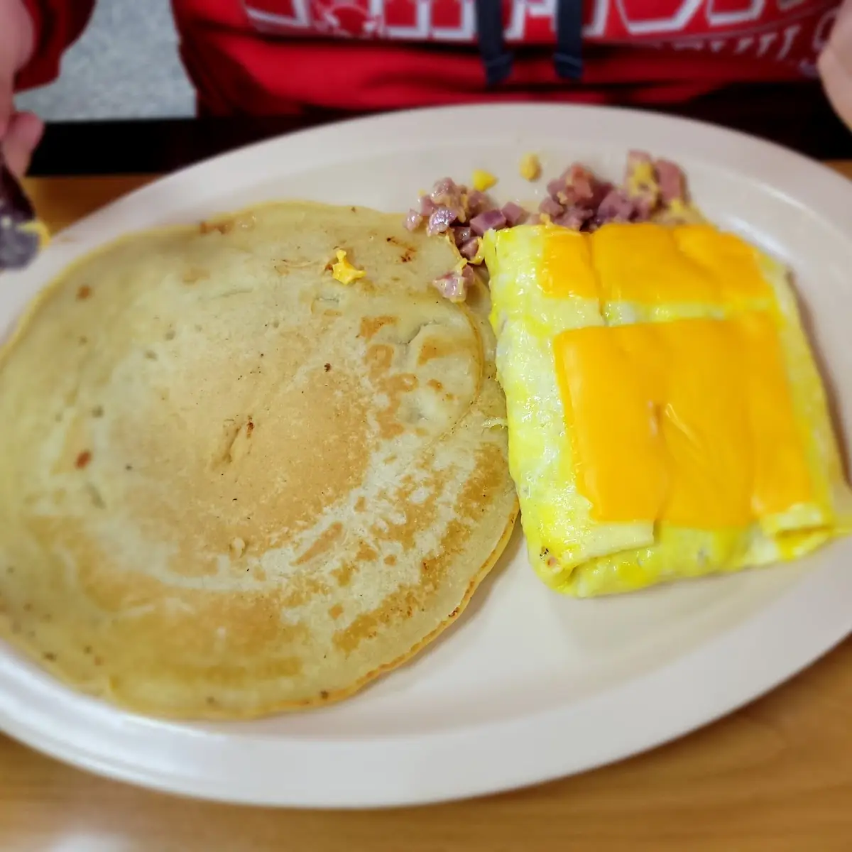 Pancake with Ham Egg and Cheese