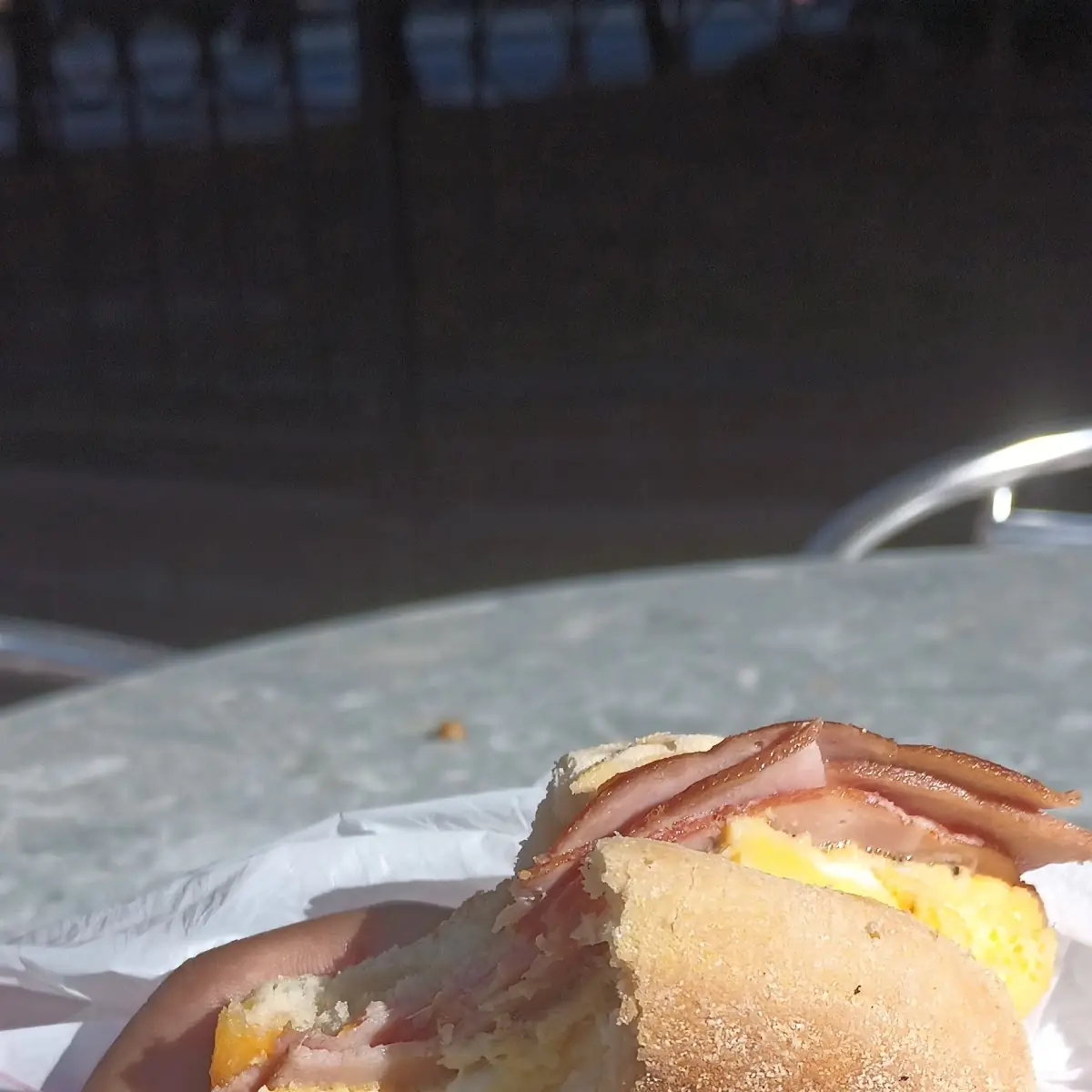 Egg and Ham Croissant Sandwich