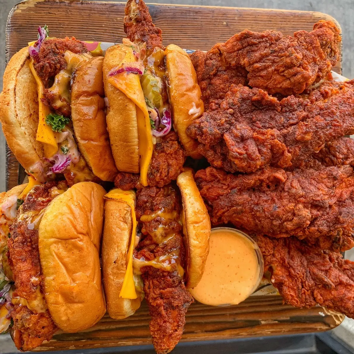 Spicy Fried Chicken and Sliders