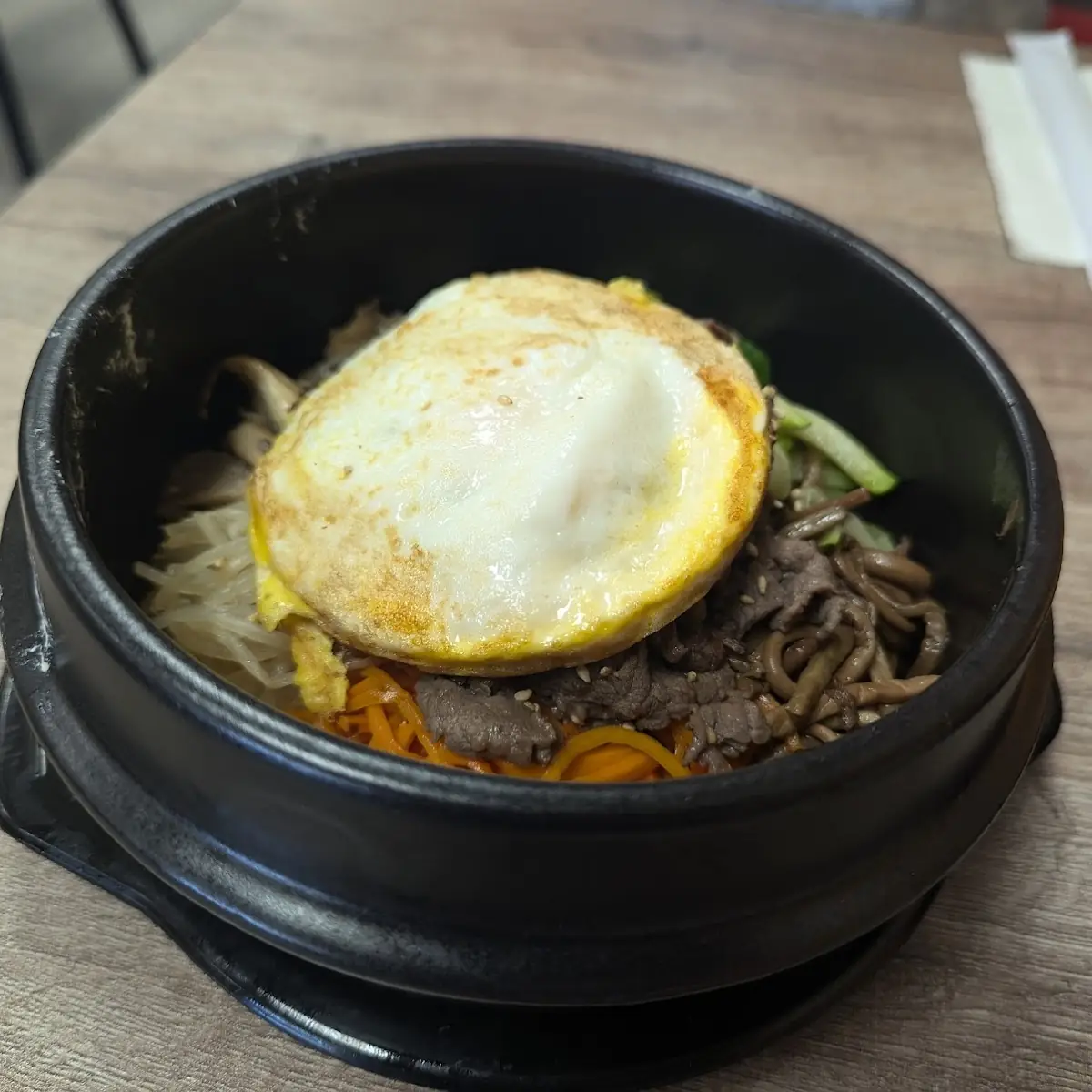 Bibimbap with Fried Egg and Vegetables