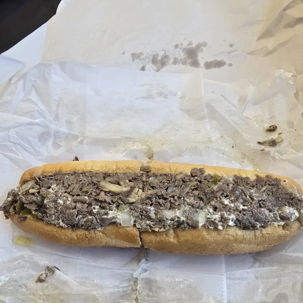 Footlong Cheesesteak with Fried Onions