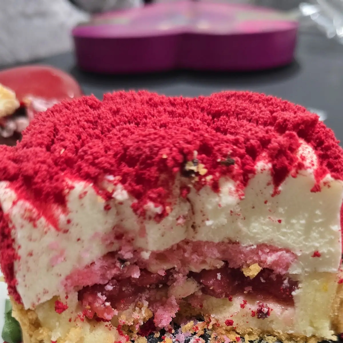 Velvet Raspberry Mousse Cake