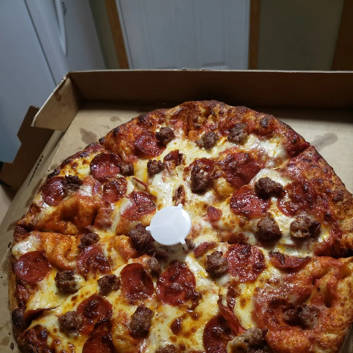 Sausage and Pepperoni Pizza Thick Crust