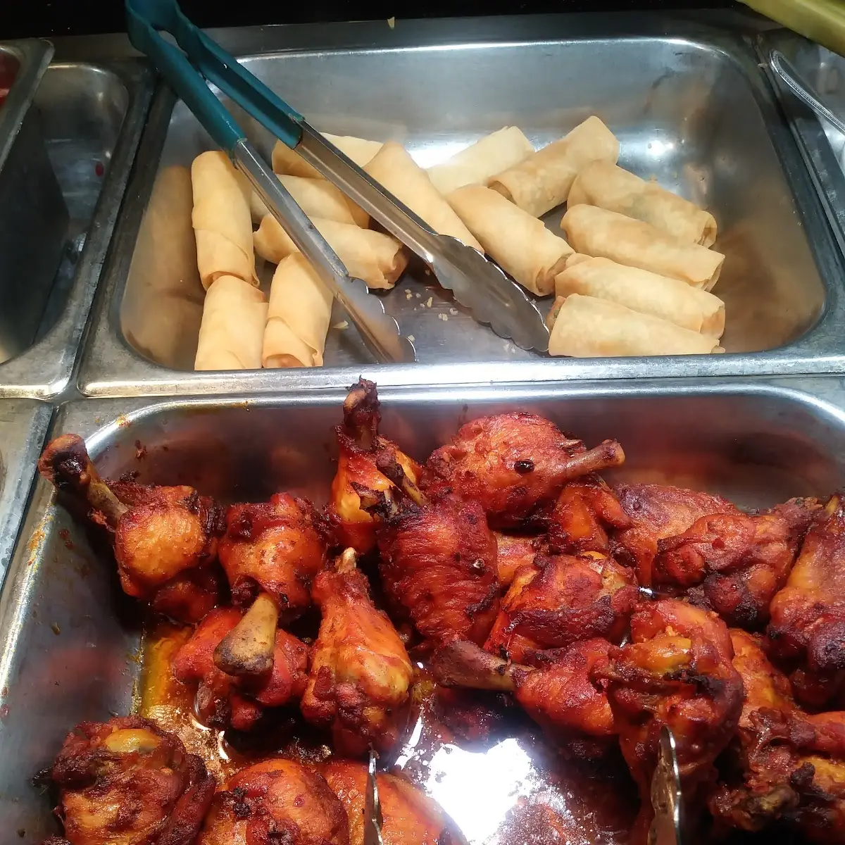 Egg Rolls and BBQ Drums