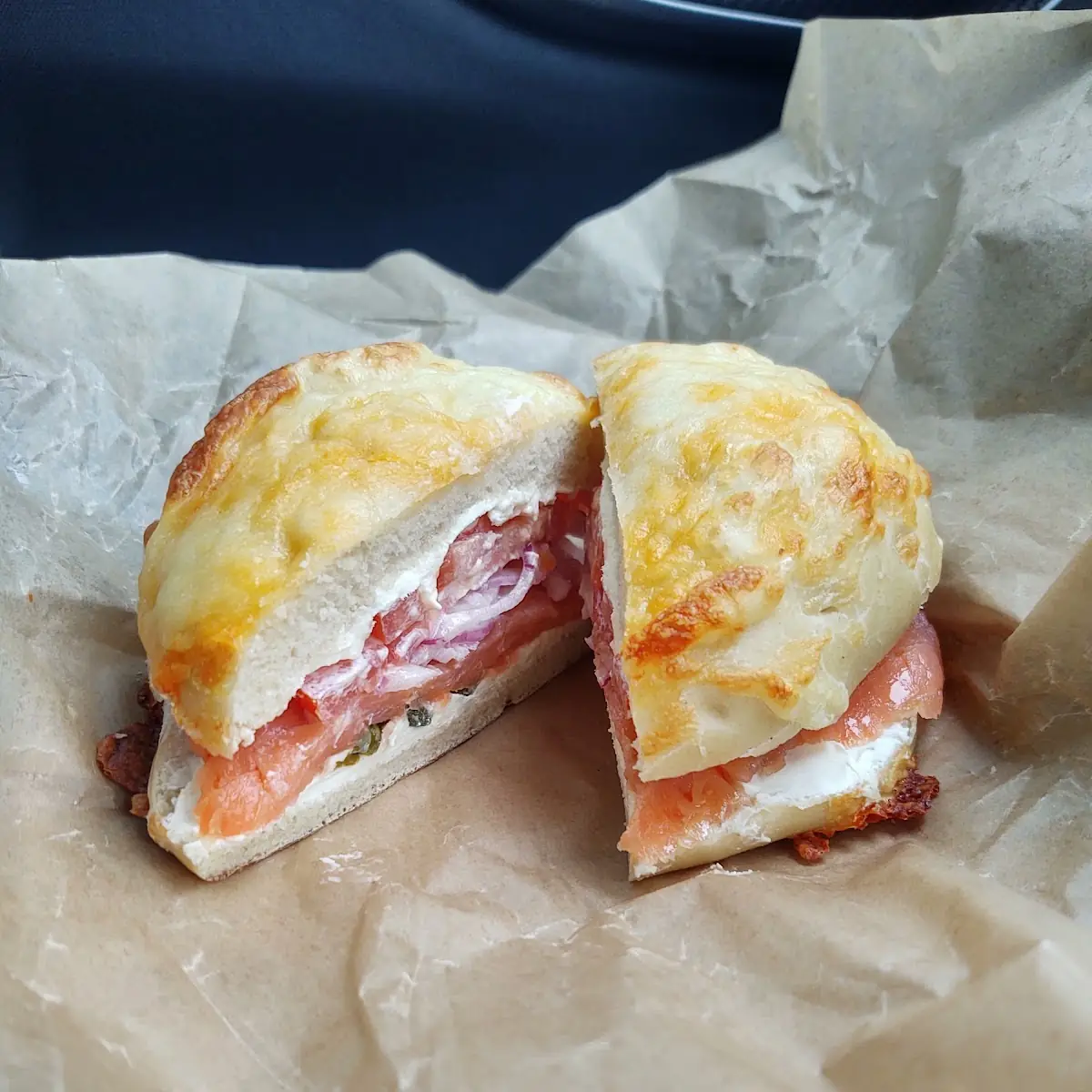 5 Cheese Bagel with Salmon