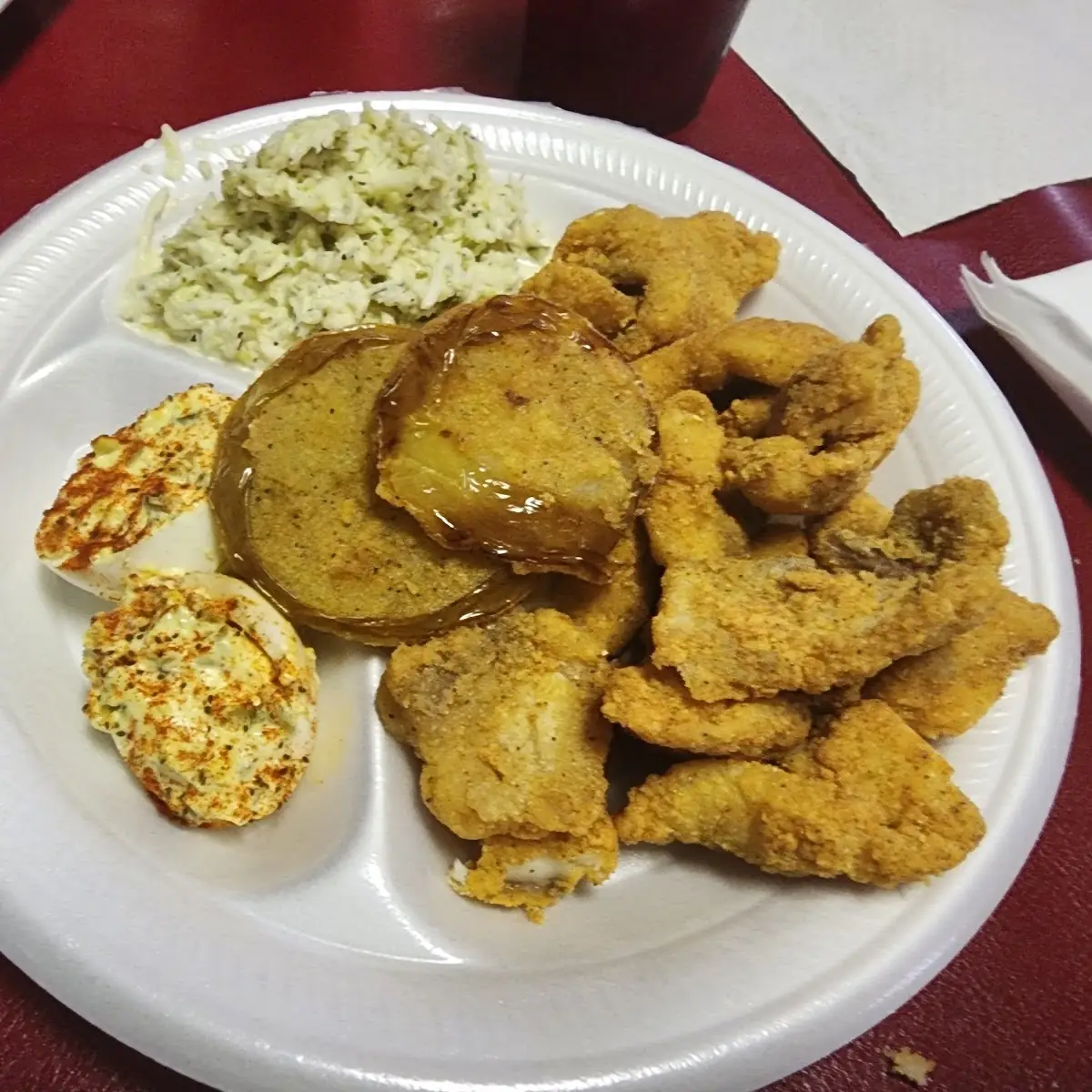 Fried Green Tomatoes Deviled Eggs and Fried Fish