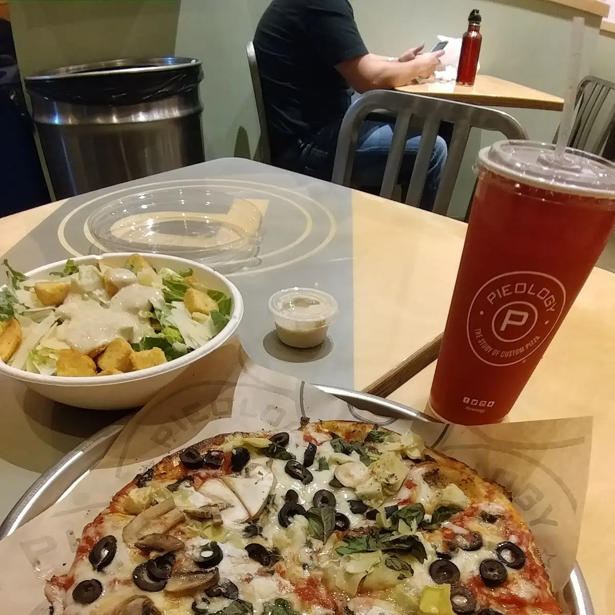 Thin Crust Pizza and Half Salad