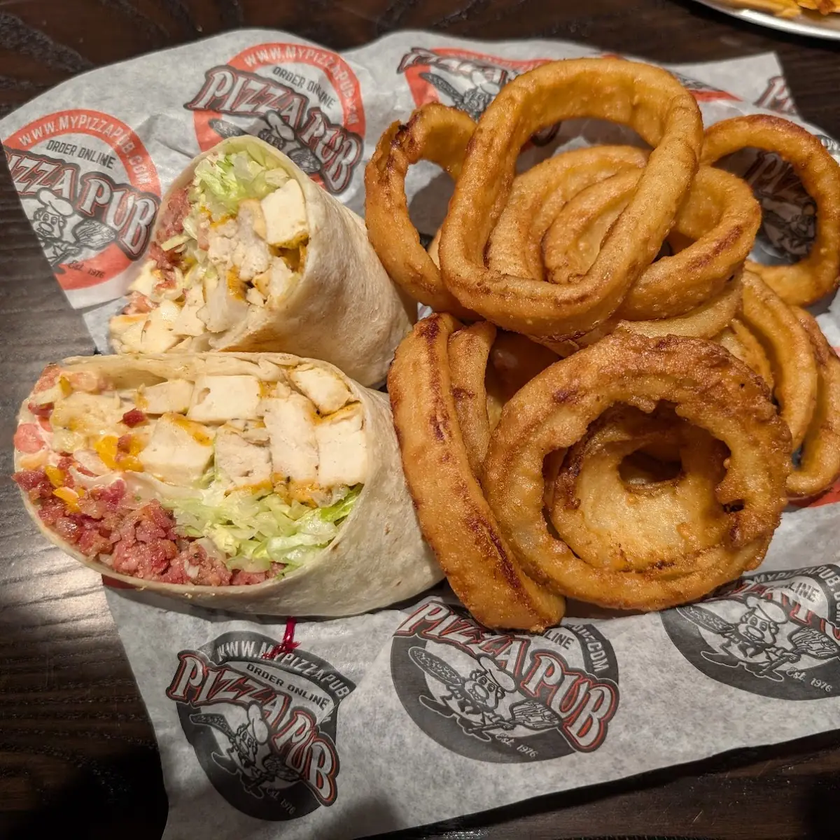 Chicken Bacon Ranch Wrap with Onion Rings
