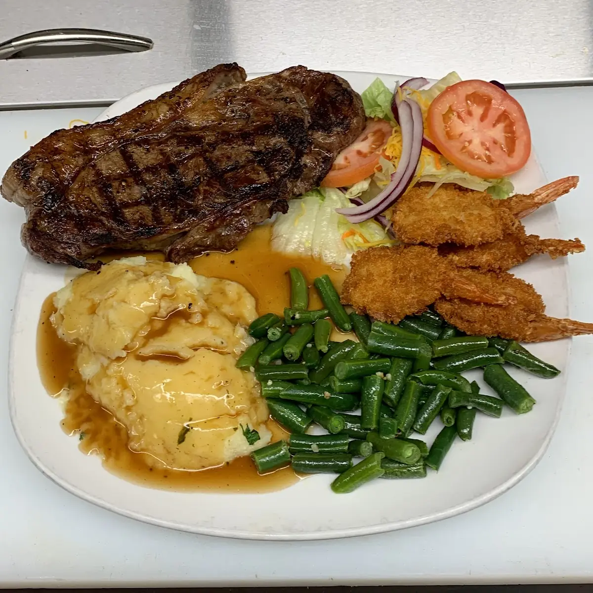 Rib Eye Steak & Shrimp