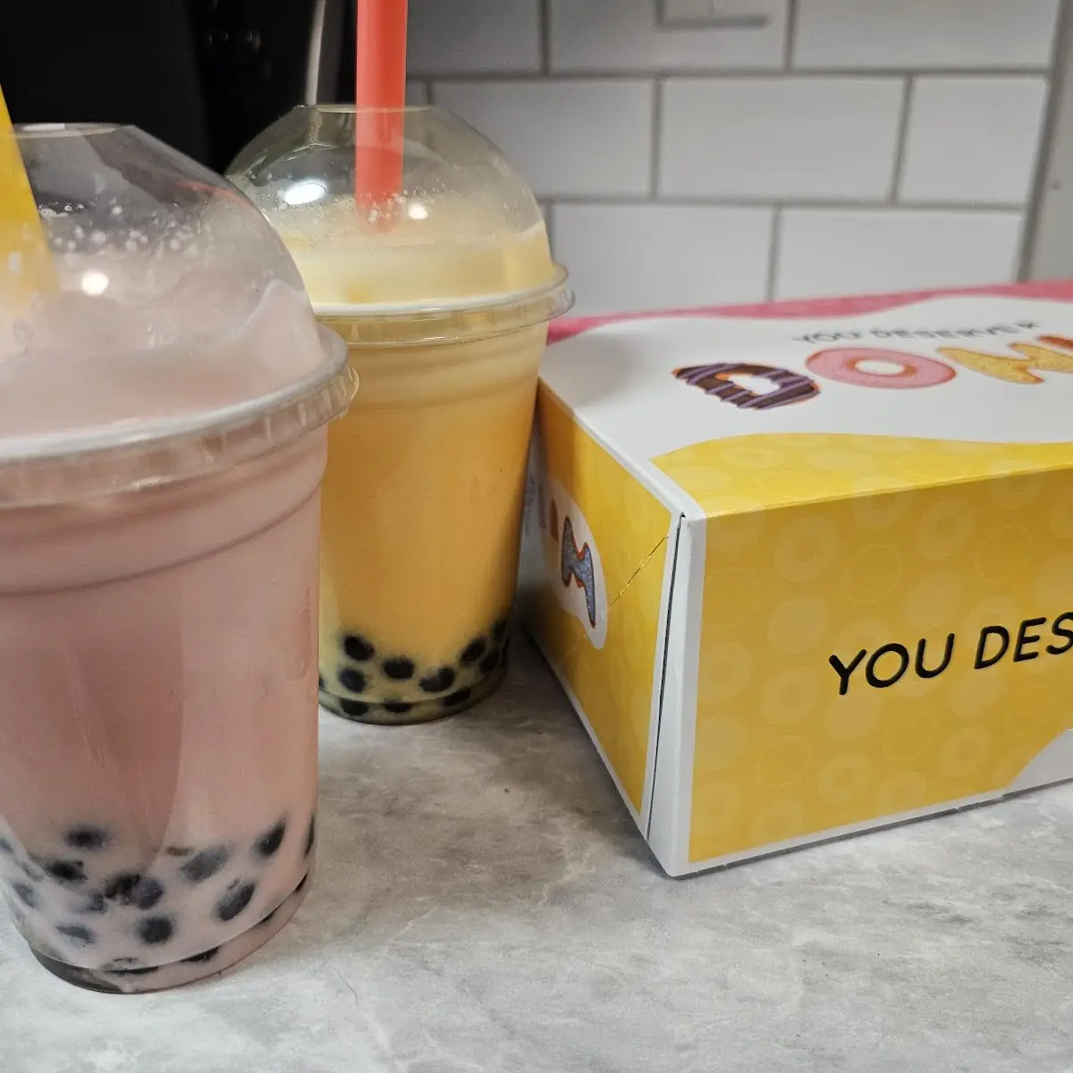 Strawberry Boba Mango Boba Donuts