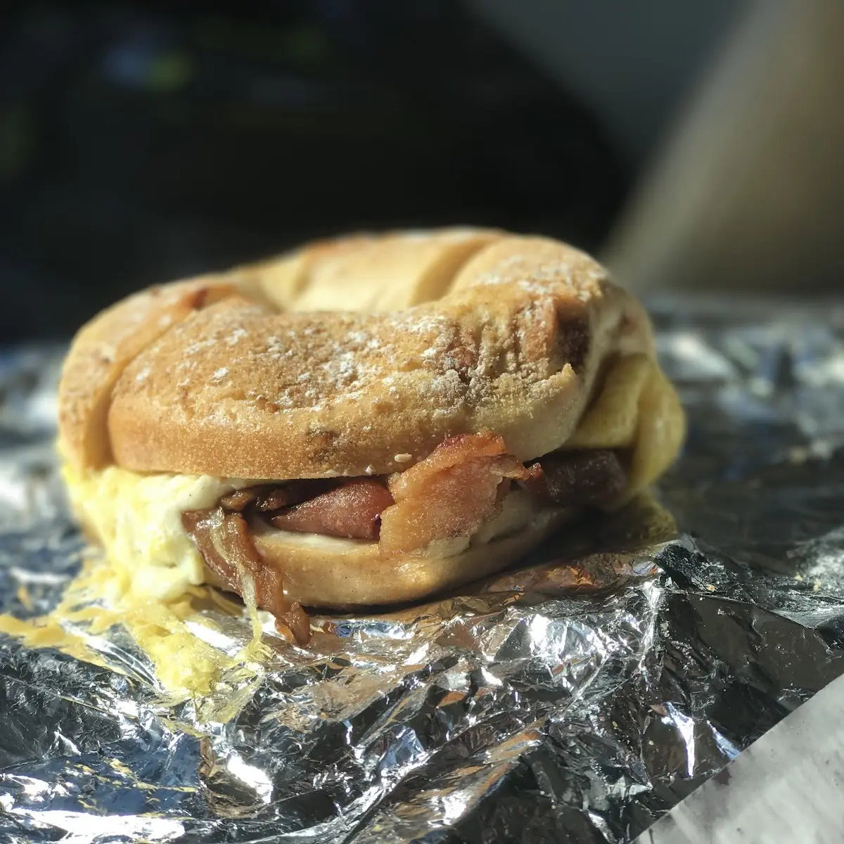 Everything Bagel with Breakfast Sandwich