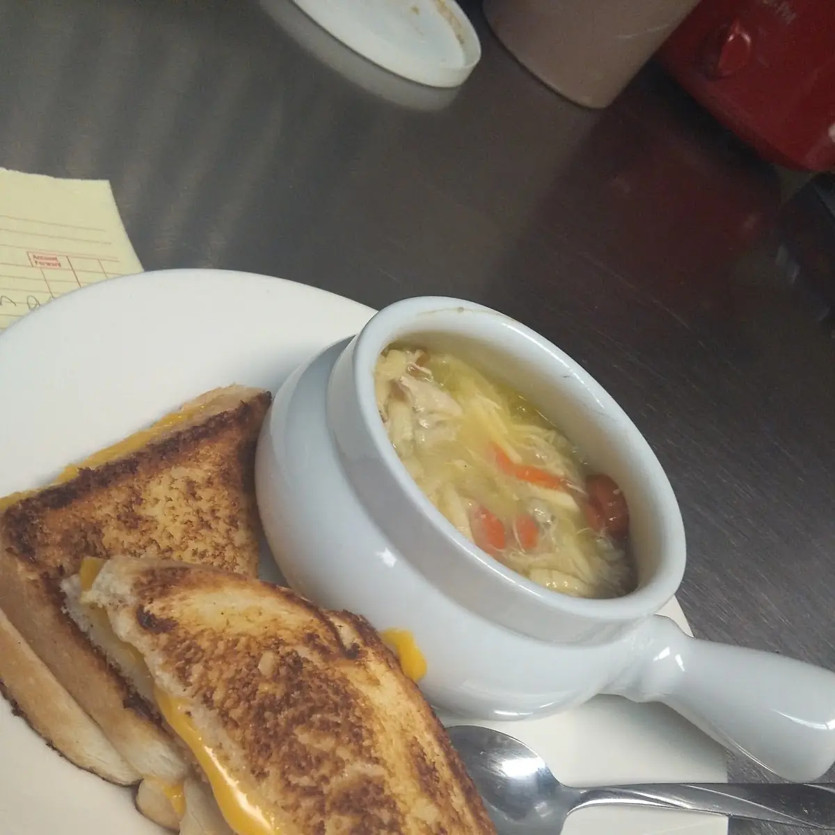 Grilled Cheese & Chicken Noodle Soup