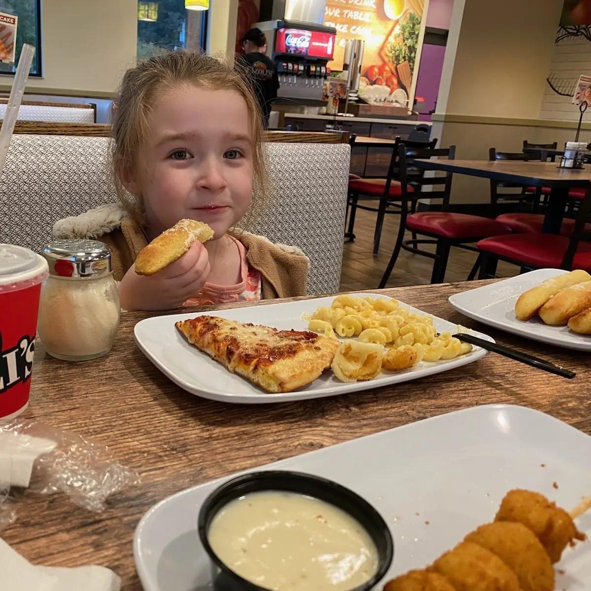 Kids Mac and Cheese and Pizza Slice