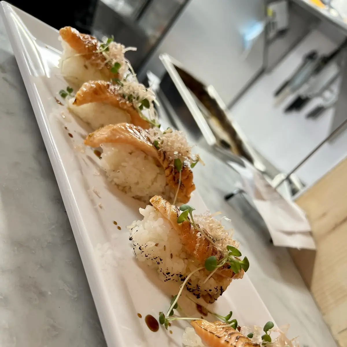 Torched Salmon Sushi