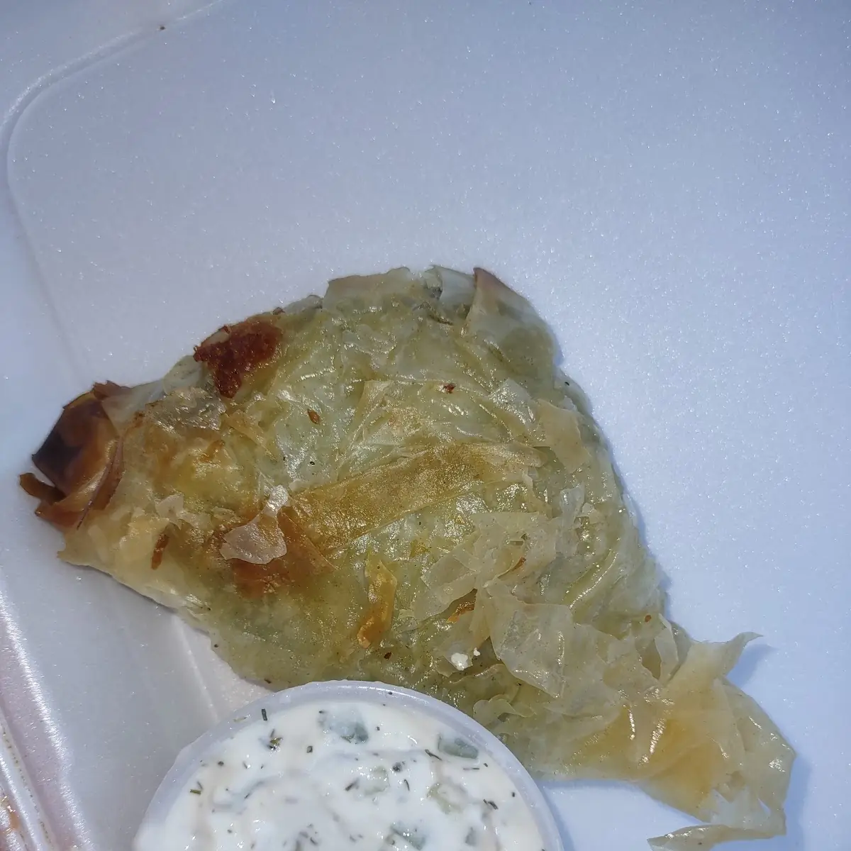 Spinach Pie and Dipping Sauce