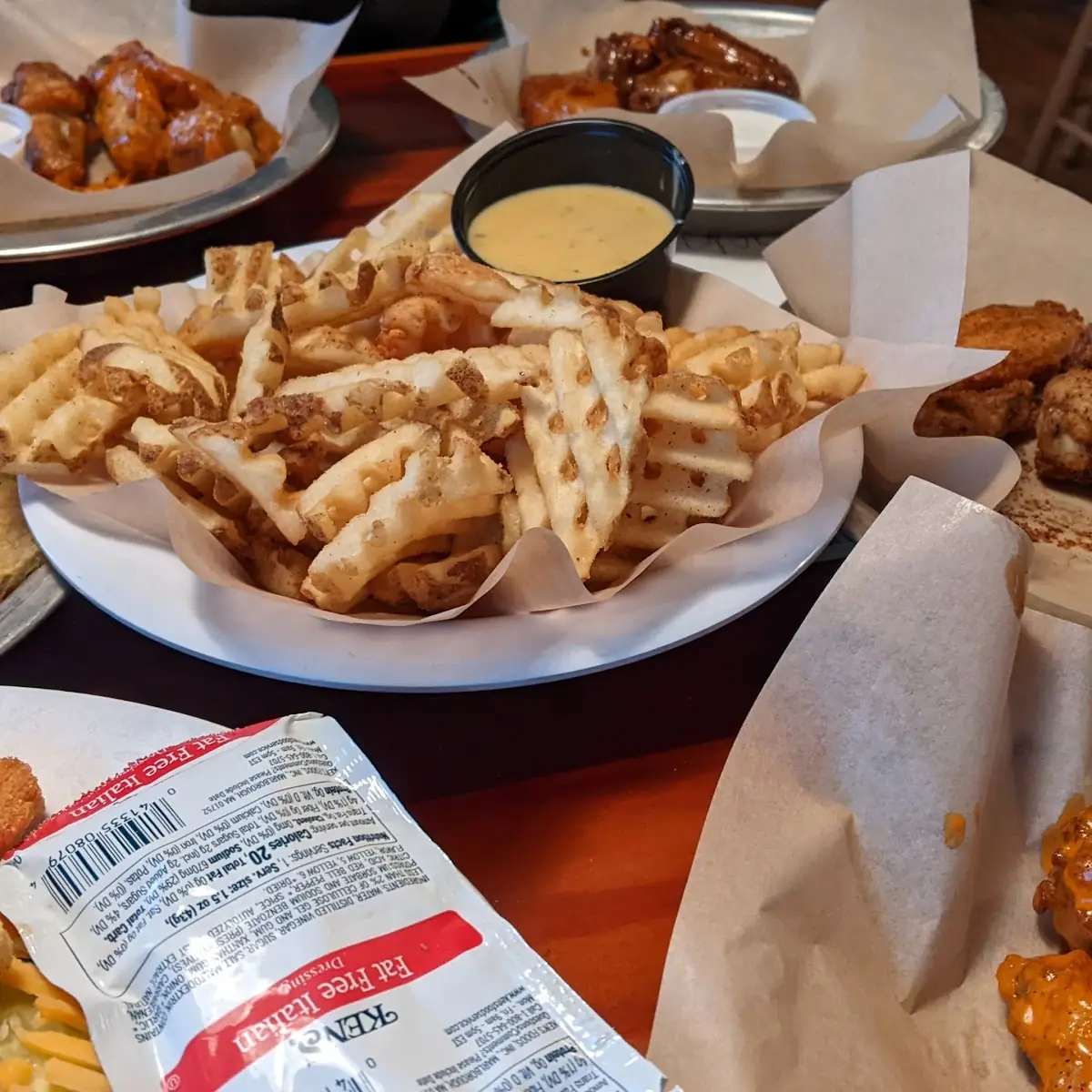 Waffle Fries and Wings