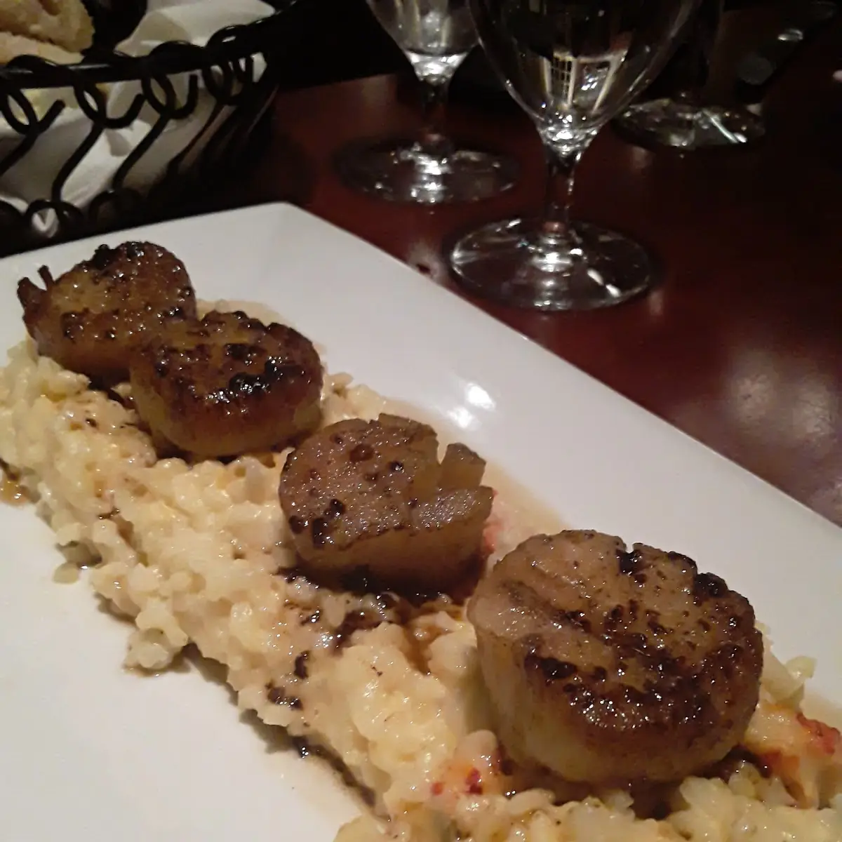 Pan Seared Scallops with Langostine Risotto