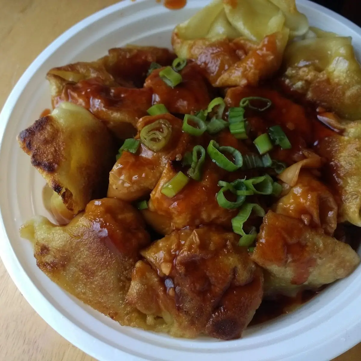 Pan Fried Wonton in Garlic Sauce