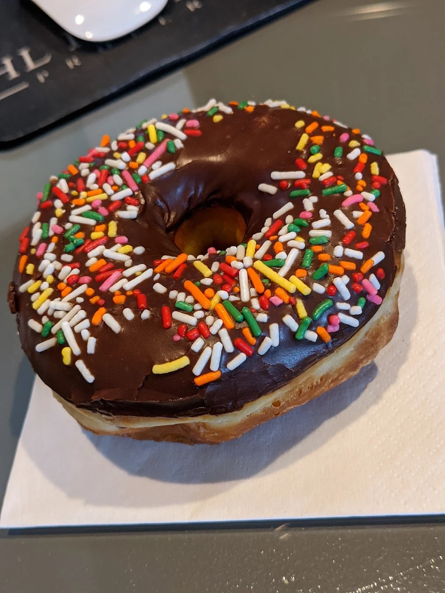 Chocolate Glazed Donut with Sprinkles