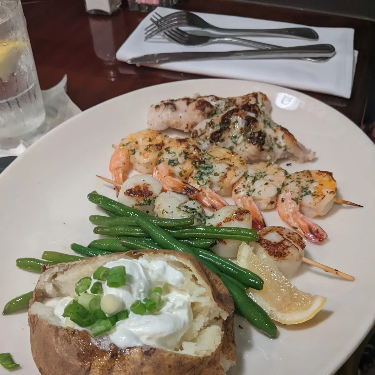 Screwed Shrimp with Baked Potato