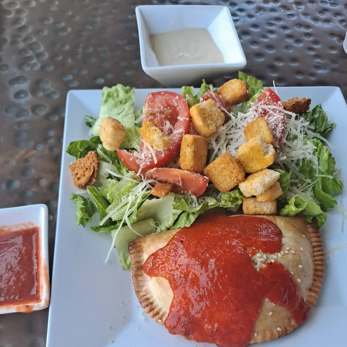 Chicken Empanada with Caesar Salad