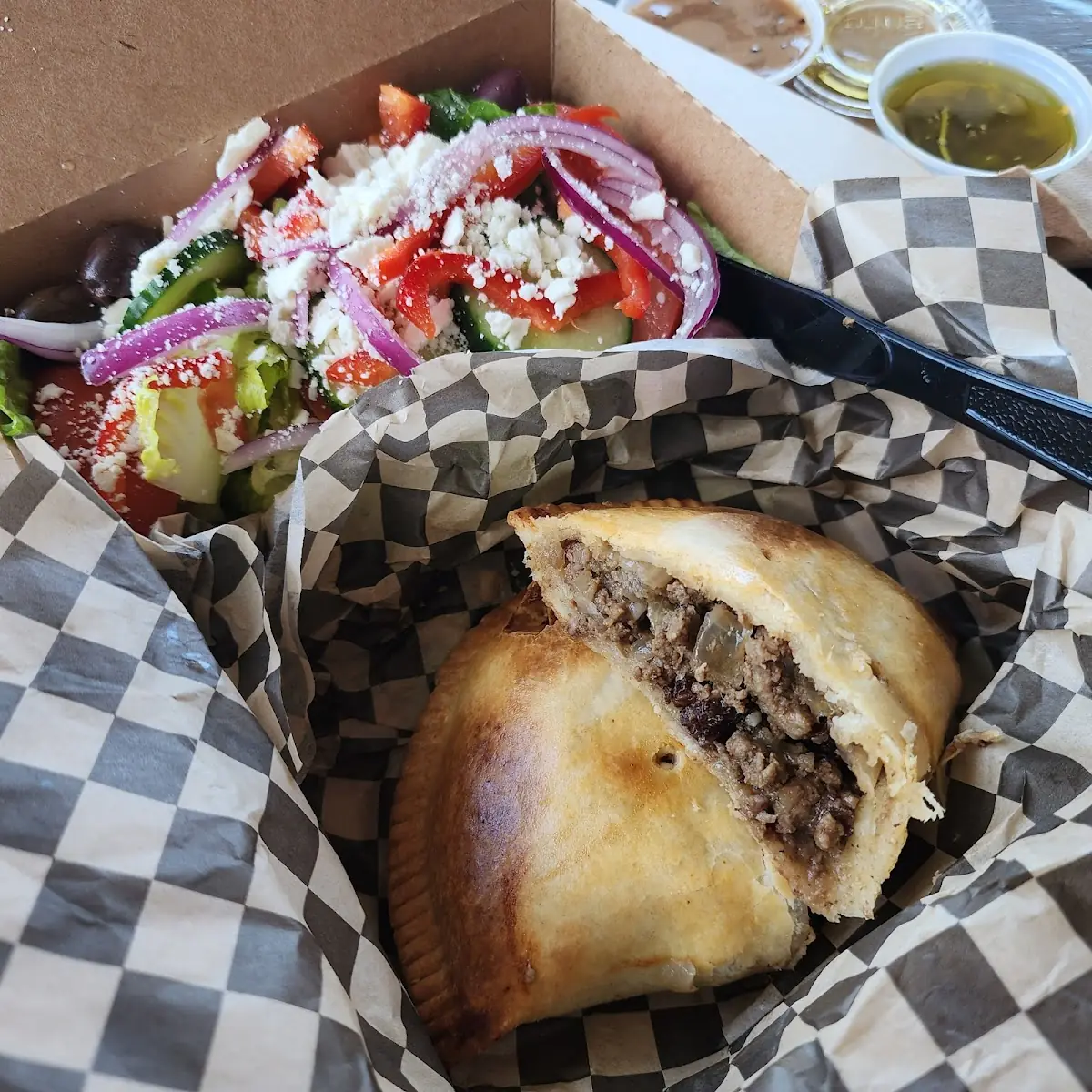 Traditional Beef Empanada with Salad