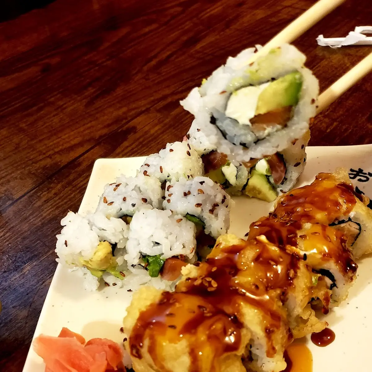 Crunchy Shrimp Roll and Spicy Tuna Roll