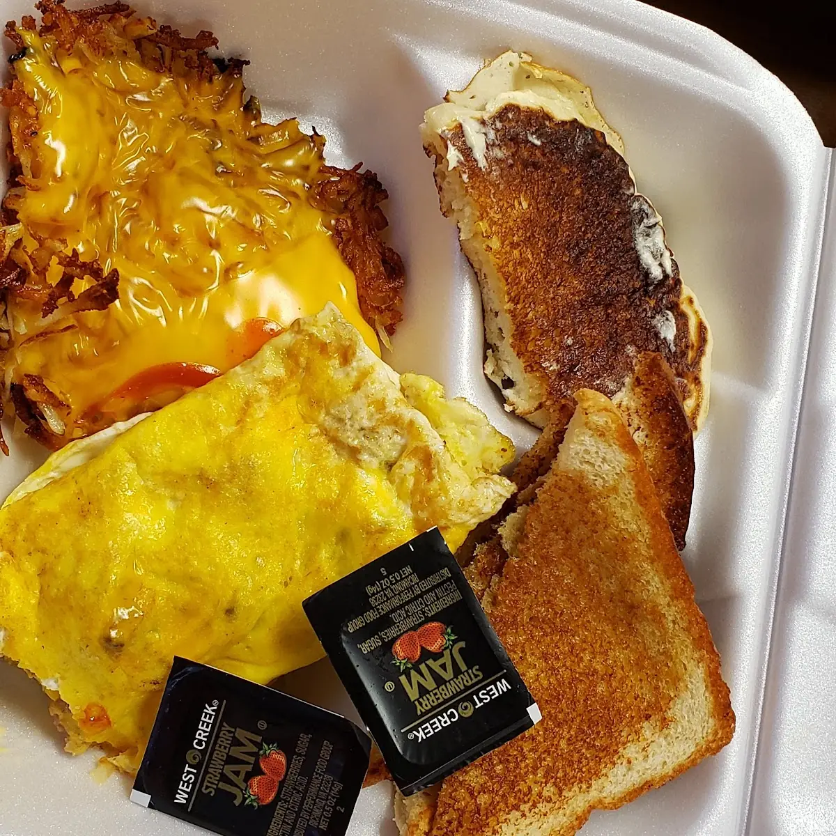 Omelette with Cheesy Hash Browns